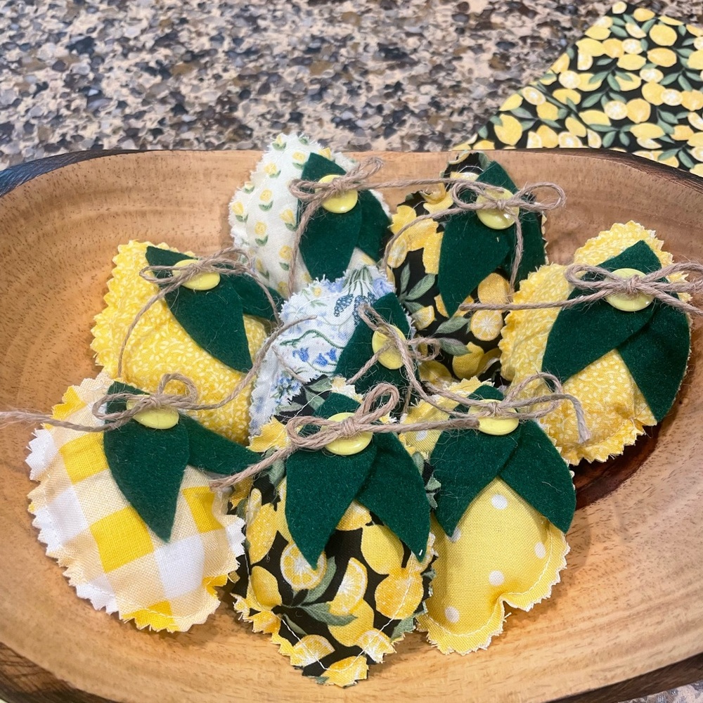 Lemon Fabric Ornaments New S/8